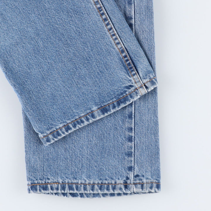 00'S Levi's 505 REGULAR FIT STRAIGHT LEG tapered denim pants made in USA, men's size w34 cotton blue type Vintage Second Hand
