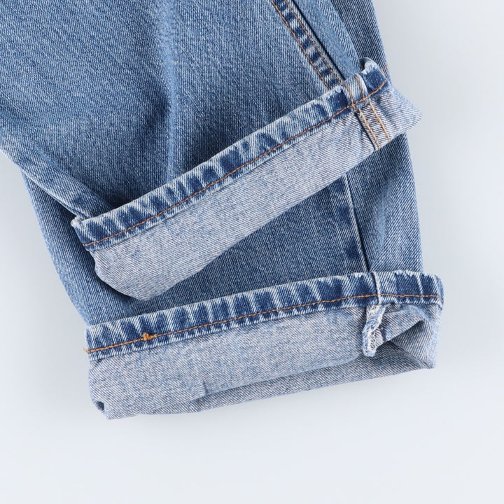 00'S Levi's 505 REGULAR FIT STRAIGHT LEG tapered denim pants made in USA, men's size w34 cotton blue type Vintage Second Hand