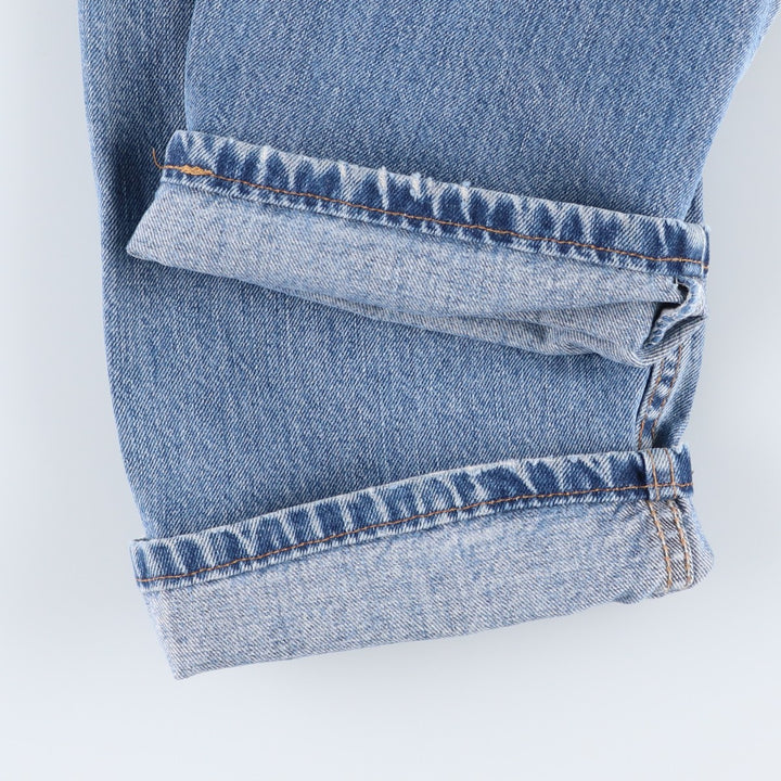 00'S Levi's 505 REGULAR FIT STRAIGHT LEG tapered denim pants made in USA, men's size w34 cotton blue type Vintage Second Hand