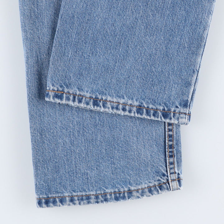 00'S Levi's 505 REGULAR FIT STRAIGHT LEG tapered denim pants made in USA, men's size w34 cotton blue type Vintage Second Hand