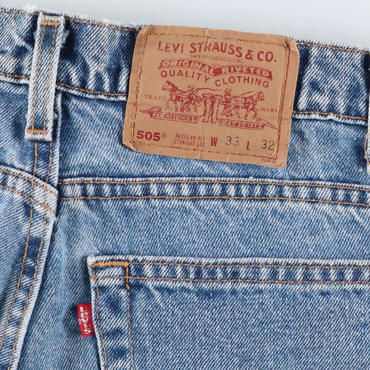 90'S Levi's 505-4891 Tapered Denim Pants, Made in USA, Men's, Size W33, Vintage cotton blue type Vintage Second Hand