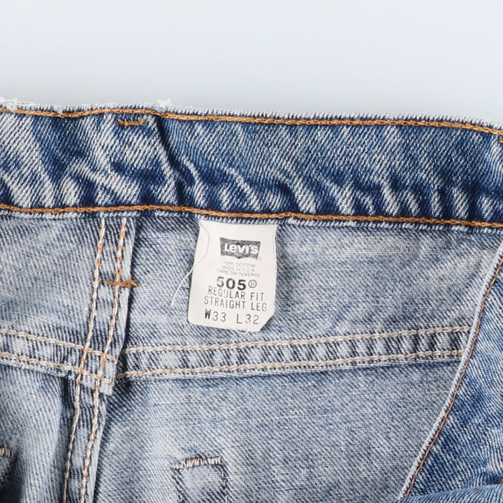 90'S Levi's 505-4891 Tapered Denim Pants, Made in USA, Men's, Size W33, Vintage cotton blue type Vintage Second Hand