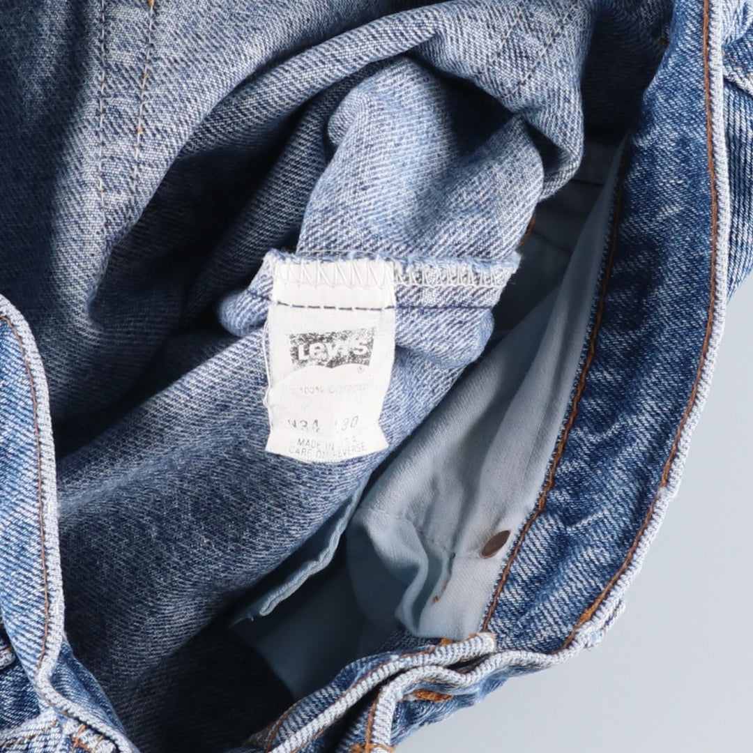 Levi's 505 Tapered Denim Pants, Made in USA, Men's Size W34 (approx.), Vintage cotton blue type Vintage Second Hand