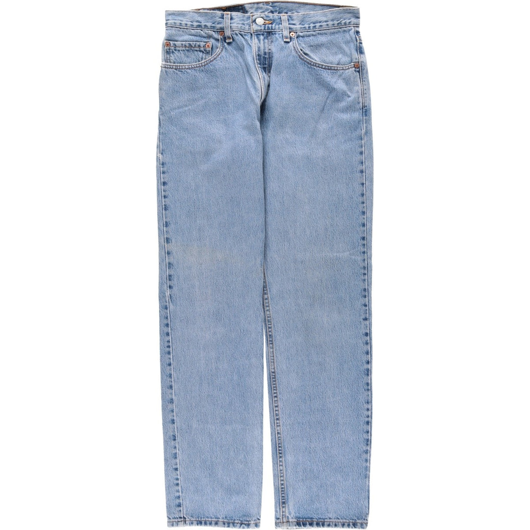 00'S Levi's 505 REGULAR FIT STRAIGHT LEG tapered denim pants made in USA, men's size w32 cotton blue type Vintage Second Hand