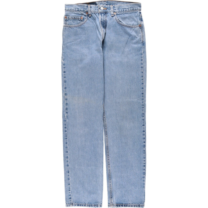 00'S Levi's 505 REGULAR FIT STRAIGHT LEG tapered denim pants made in USA, men's size w32 cotton blue type Vintage Second Hand