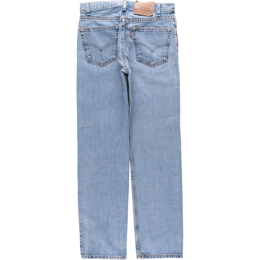 00'S Levi's 505 REGULAR FIT STRAIGHT LEG tapered denim pants made in USA, men's size w32 cotton blue type Vintage Second Hand