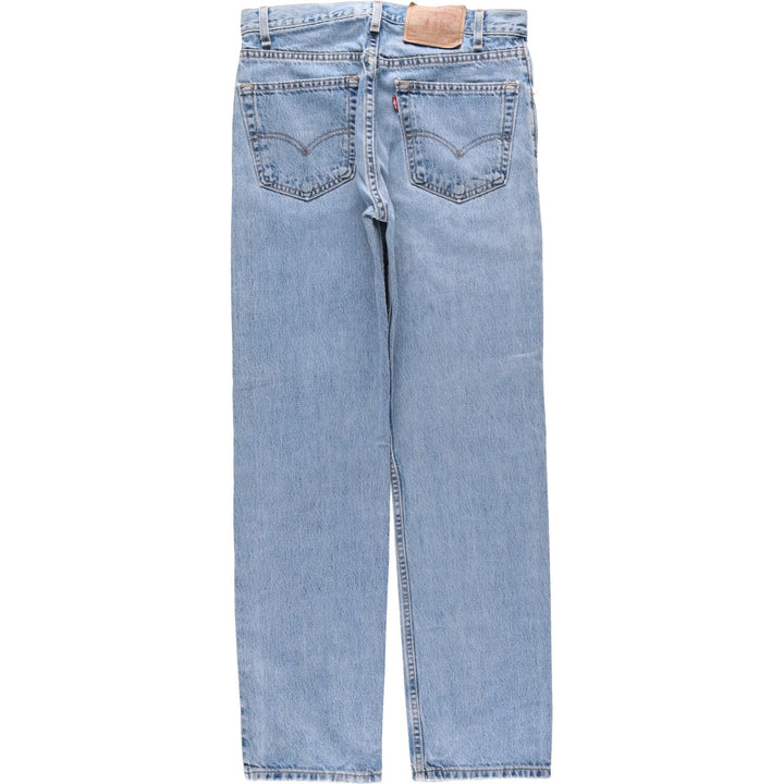 00'S Levi's 505 REGULAR FIT STRAIGHT LEG tapered denim pants made in USA, men's size w32 cotton blue type Vintage Second Hand