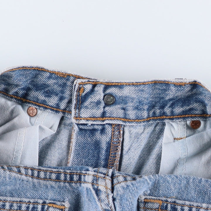 00'S Levi's 505 REGULAR FIT STRAIGHT LEG tapered denim pants made in USA, men's size w32 cotton blue type Vintage Second Hand