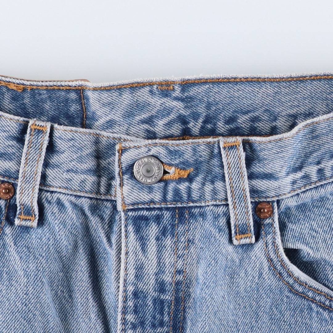 00'S Levi's 505 REGULAR FIT STRAIGHT LEG tapered denim pants made in USA, men's size w32 cotton blue type Vintage Second Hand