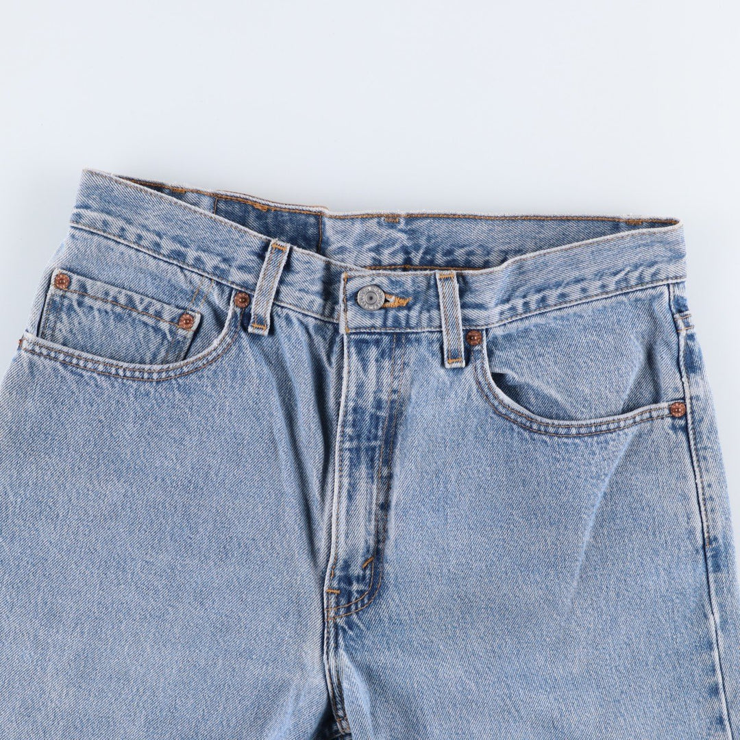 00'S Levi's 505 REGULAR FIT STRAIGHT LEG tapered denim pants made in USA, men's size w32 cotton blue type Vintage Second Hand