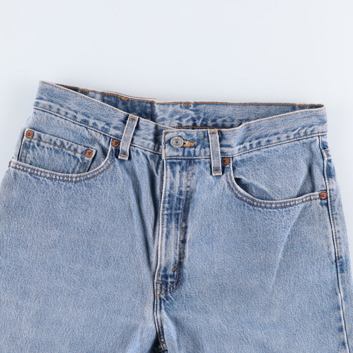 00'S Levi's 505 REGULAR FIT STRAIGHT LEG tapered denim pants made in USA, men's size w32 cotton blue type Vintage Second Hand