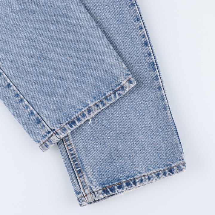 00'S Levi's 505 REGULAR FIT STRAIGHT LEG tapered denim pants made in USA, men's size w32 cotton blue type Vintage Second Hand