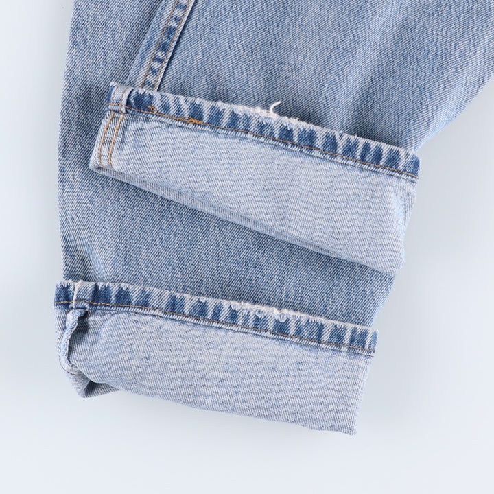 00'S Levi's 505 REGULAR FIT STRAIGHT LEG tapered denim pants made in USA, men's size w32 cotton blue type Vintage Second Hand