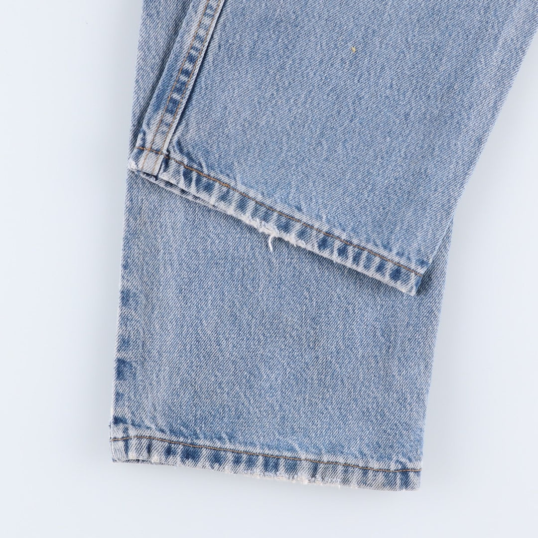 00'S Levi's 505 REGULAR FIT STRAIGHT LEG tapered denim pants made in USA, men's size w32 cotton blue type Vintage Second Hand