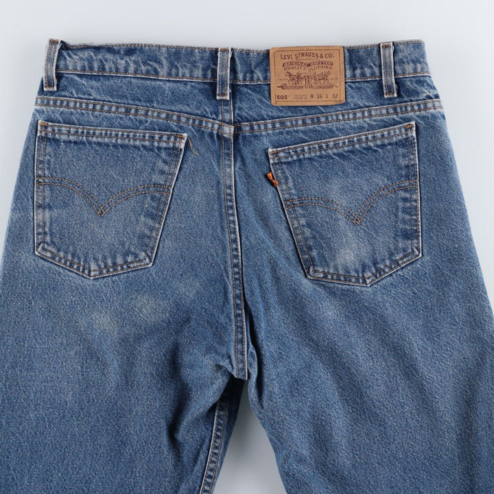 Levi's 505 Regular Fit Straight Leg Orange Tab Tapered Denim Pants, Men's W35 (approx.) unclear blue type Vintage Second Hand