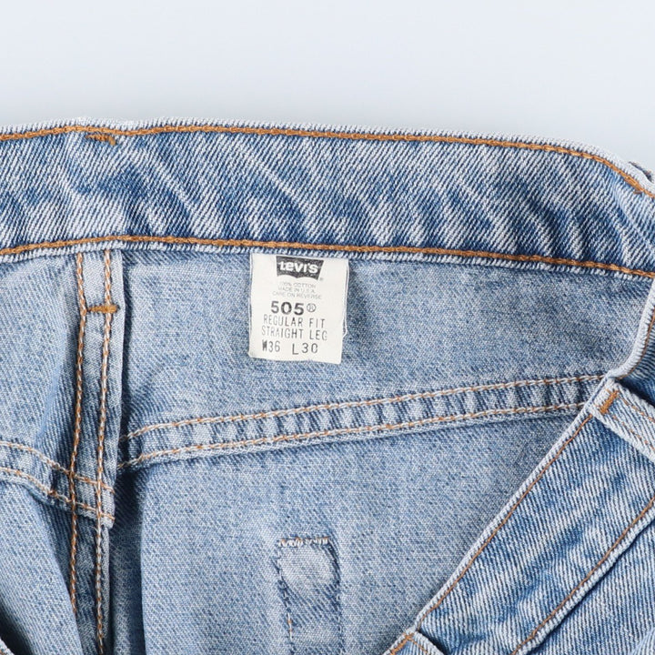90'S Levi's 505-4891 Tapered Denim Pants, Made in USA, Men's, Size 36, Vintage cotton blue type Vintage Second Hand