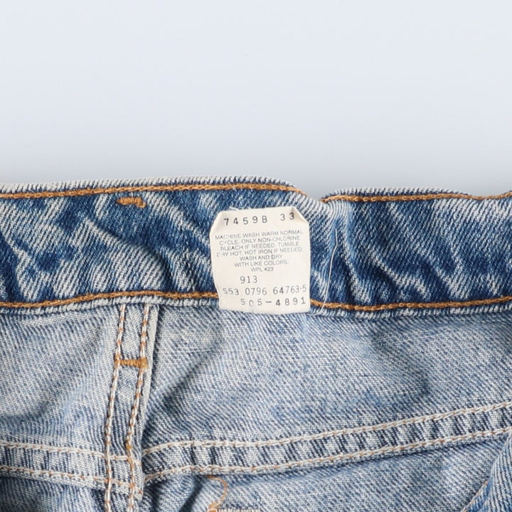 1990'S Levi's 505-4891 Regular Fit Straight Leg Tapered Denim Pants, Made in USA, Men's Size W33 (approx.), Vintage cotton blue type Vintage Second Hand