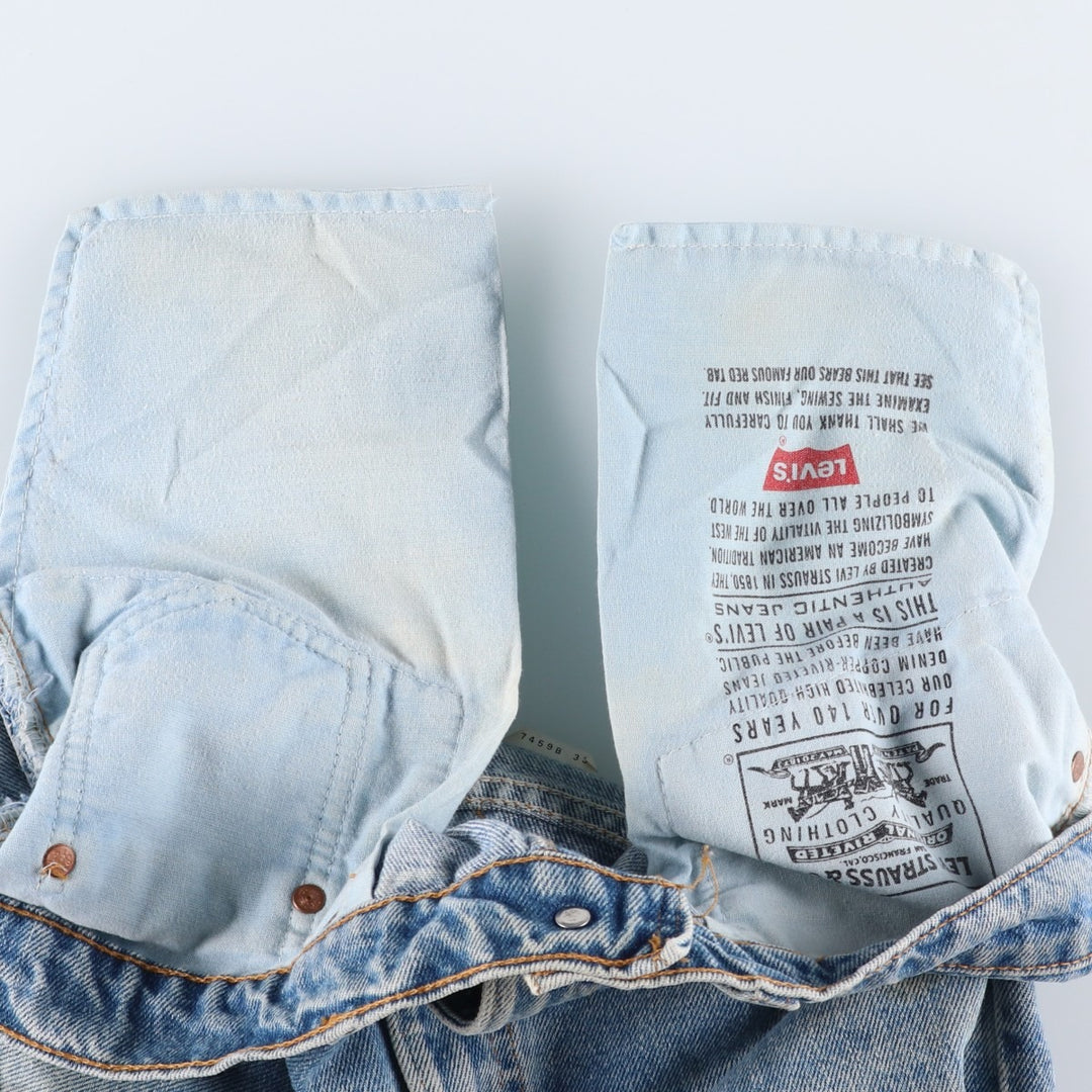1990'S Levi's 505-4891 Regular Fit Straight Leg Tapered Denim Pants, Made in USA, Men's Size W33 (approx.), Vintage cotton blue type Vintage Second Hand