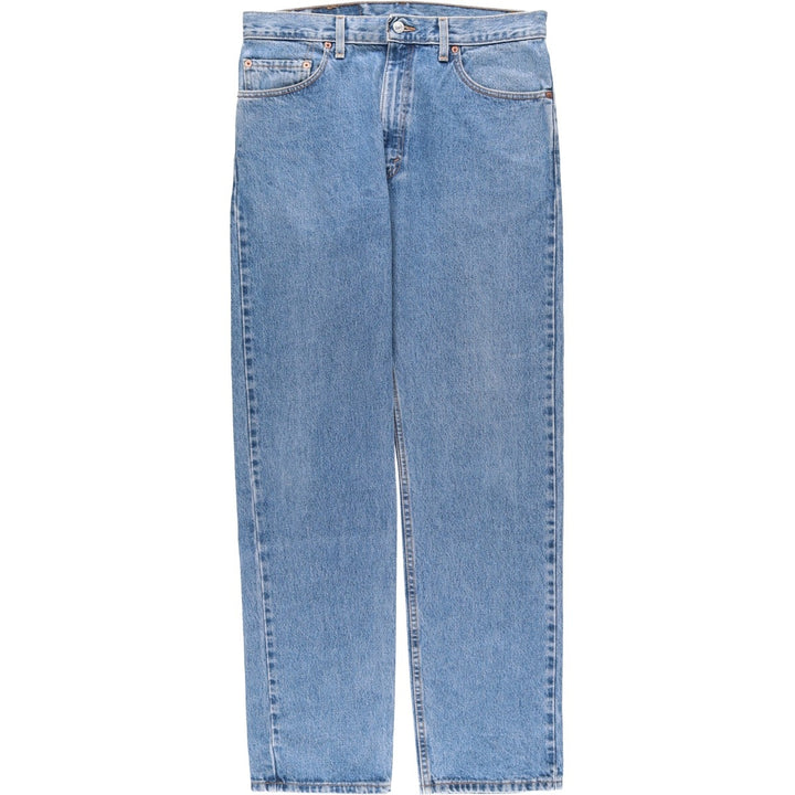 00'S Levi's 505 REGULAR FIT STRAIGHT LEG tapered denim pants made in USA, men's size w34 cotton Blue type light blue Vintage Second Hand