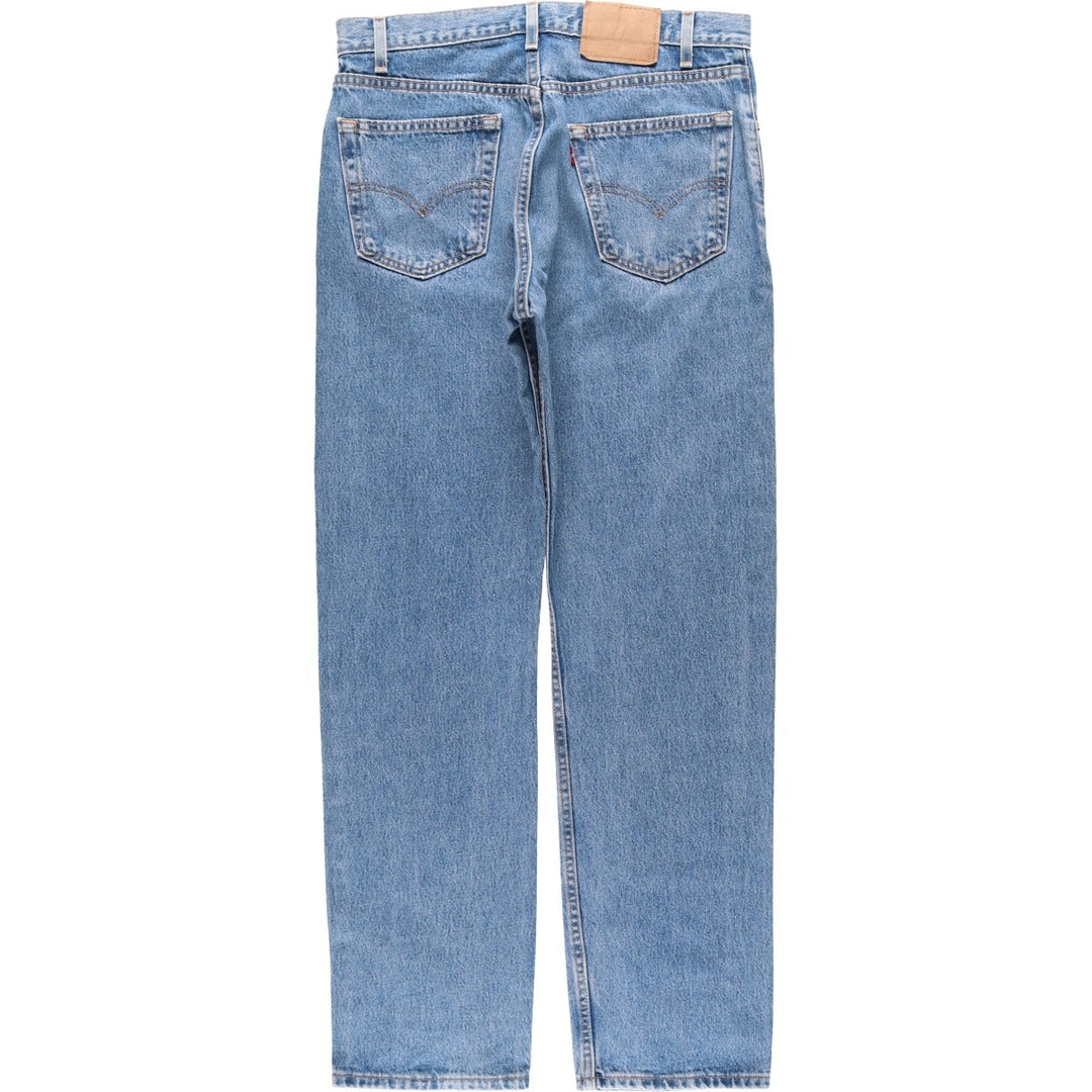 00'S Levi's 505 REGULAR FIT STRAIGHT LEG tapered denim pants made in USA, men's size w34 cotton Blue type light blue Vintage Second Hand