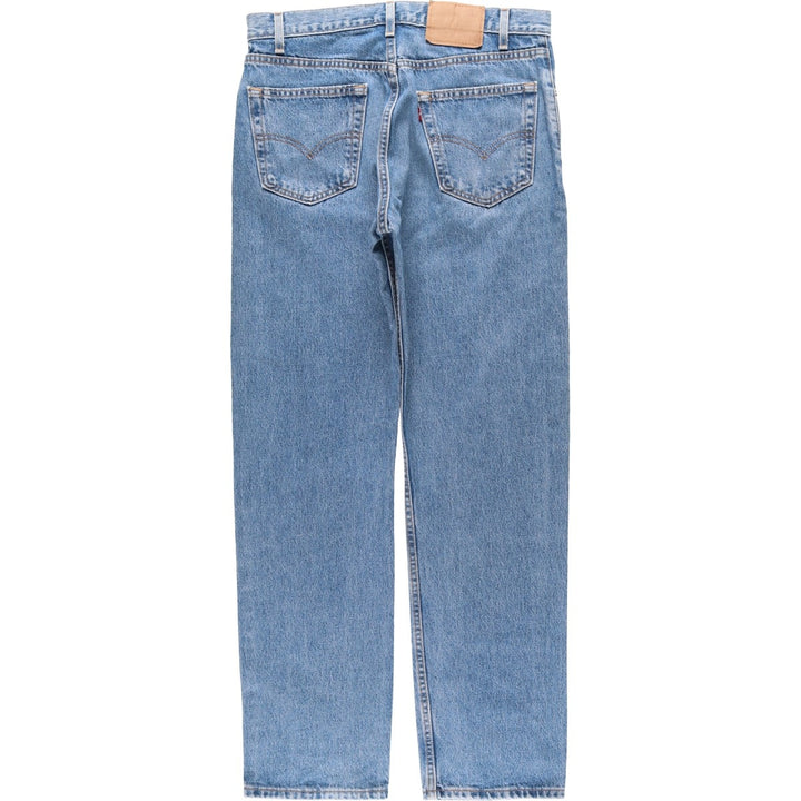 00'S Levi's 505 REGULAR FIT STRAIGHT LEG tapered denim pants made in USA, men's size w34 cotton Blue type light blue Vintage Second Hand
