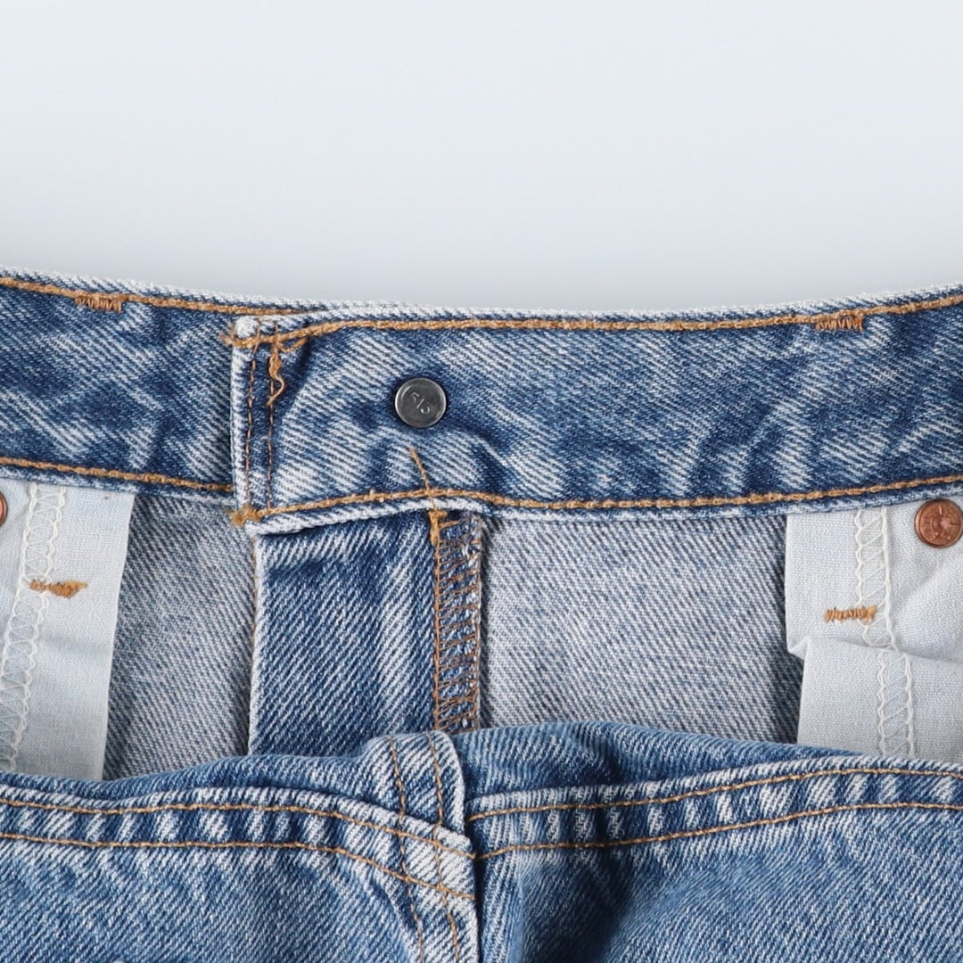 00'S Levi's 505 REGULAR FIT STRAIGHT LEG tapered denim pants made in USA, men's size w34 cotton Blue type light blue Vintage Second Hand