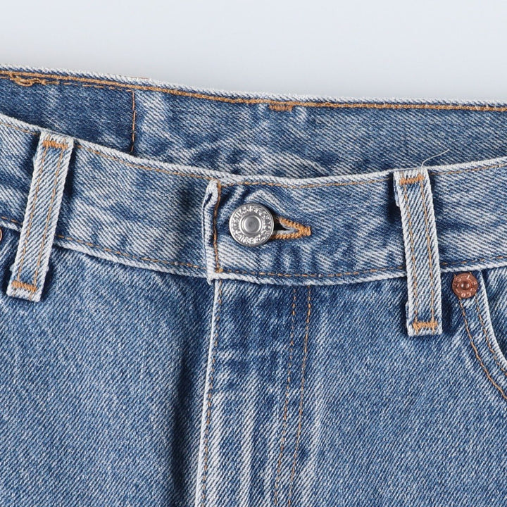 00'S Levi's 505 REGULAR FIT STRAIGHT LEG tapered denim pants made in USA, men's size w34 cotton Blue type light blue Vintage Second Hand