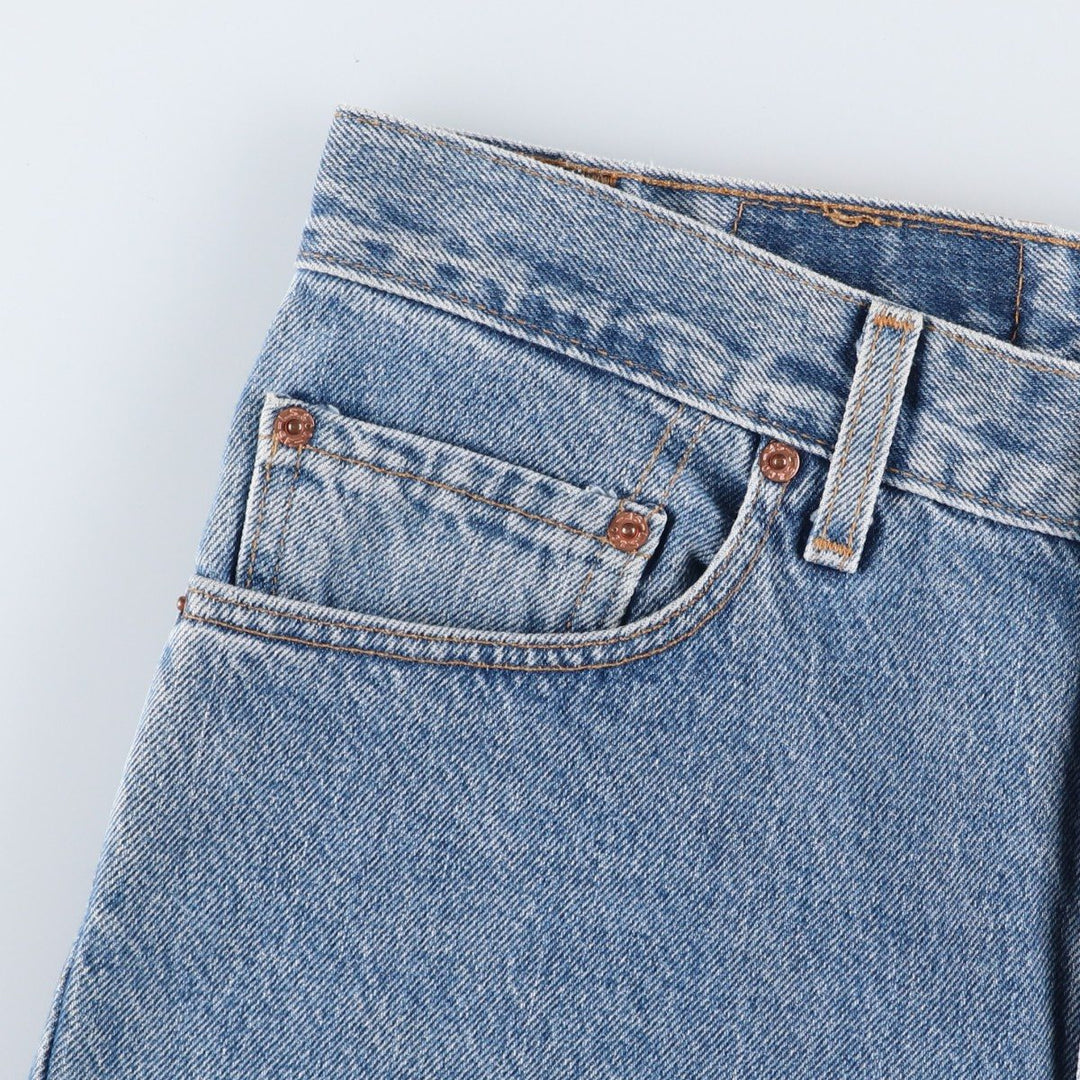 00'S Levi's 505 REGULAR FIT STRAIGHT LEG tapered denim pants made in USA, men's size w34 cotton Blue type light blue Vintage Second Hand