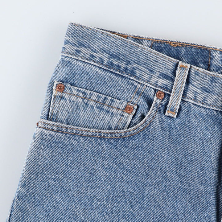 00'S Levi's 505 REGULAR FIT STRAIGHT LEG tapered denim pants made in USA, men's size w34 cotton Blue type light blue Vintage Second Hand