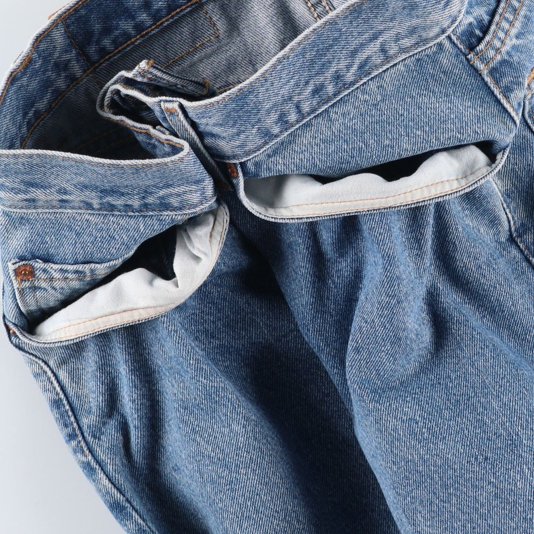 00'S Levi's 505 REGULAR FIT STRAIGHT LEG tapered denim pants made in USA, men's size w34 cotton Blue type light blue Vintage Second Hand