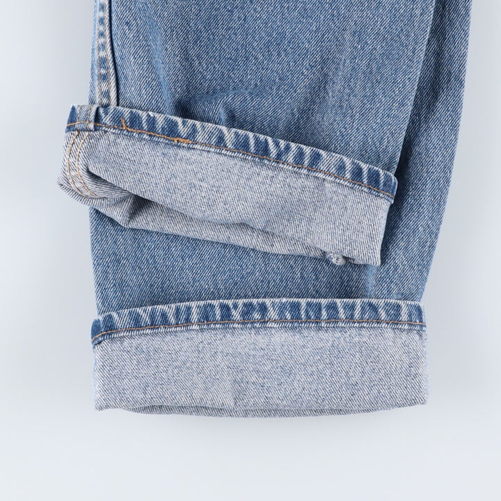 00'S Levi's 505 REGULAR FIT STRAIGHT LEG tapered denim pants made in USA, men's size w34 cotton Blue type light blue Vintage Second Hand