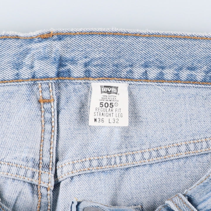 Levi's 00505-4834 Regular Fit Straight Leg Tapered Denim Pants, Made in USA, Men's Size W36 (approx.), Vintage. cotton blue type Vintage Second Hand