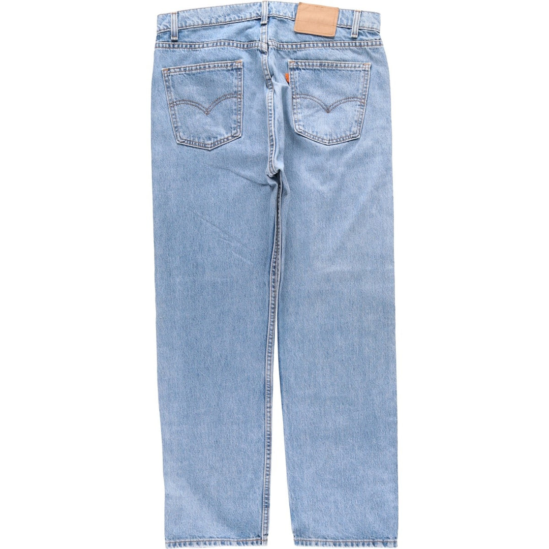 90'S Levi's 40505-0214 Regular Fit Straight Leg Orange Tab Tapered Denim Pants, Made in USA, Men's W35 equivalent. cotton Blue type light blue Vintage Second Hand