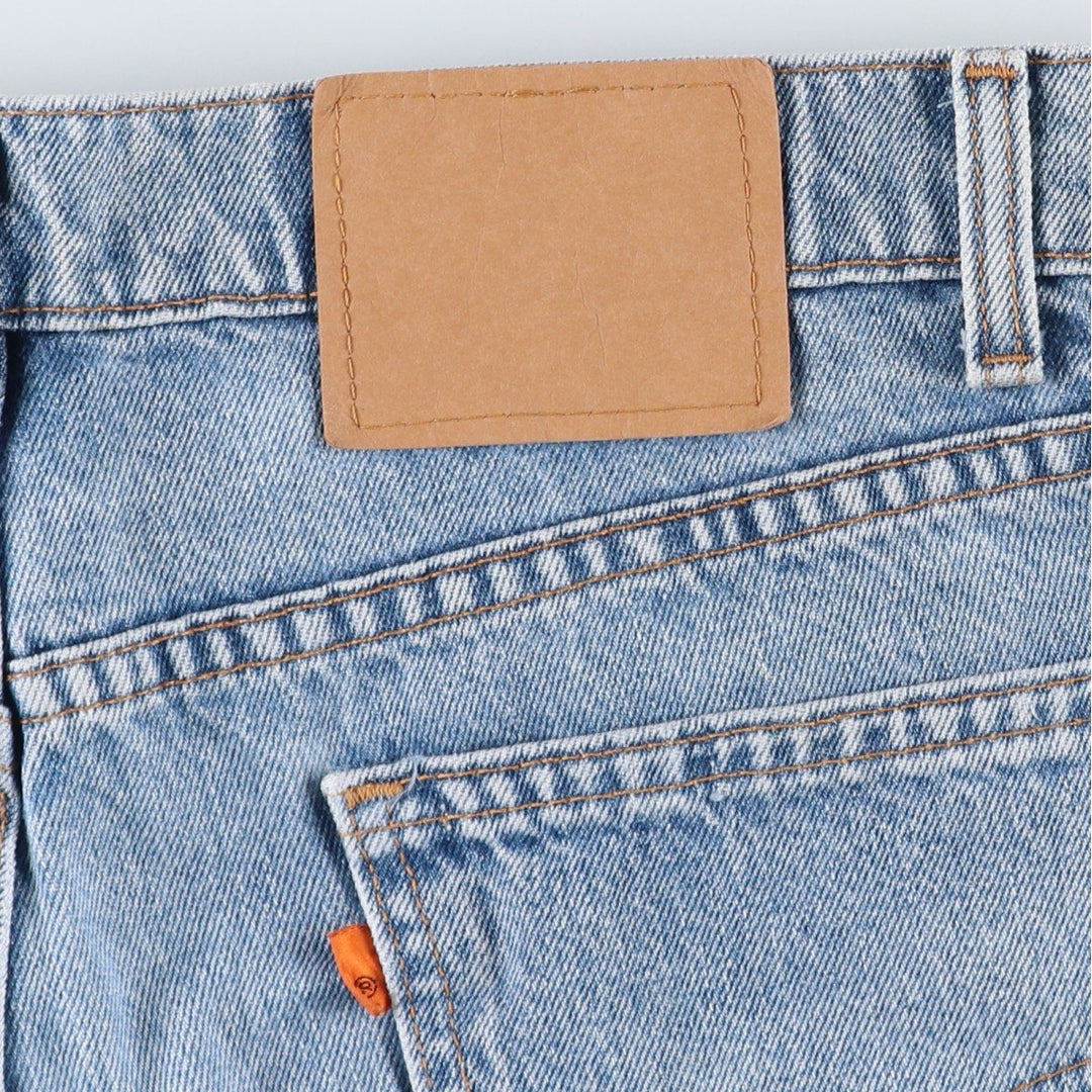 90'S Levi's 40505-0214 Regular Fit Straight Leg Orange Tab Tapered Denim Pants, Made in USA, Men's W35 equivalent. cotton Blue type light blue Vintage Second Hand