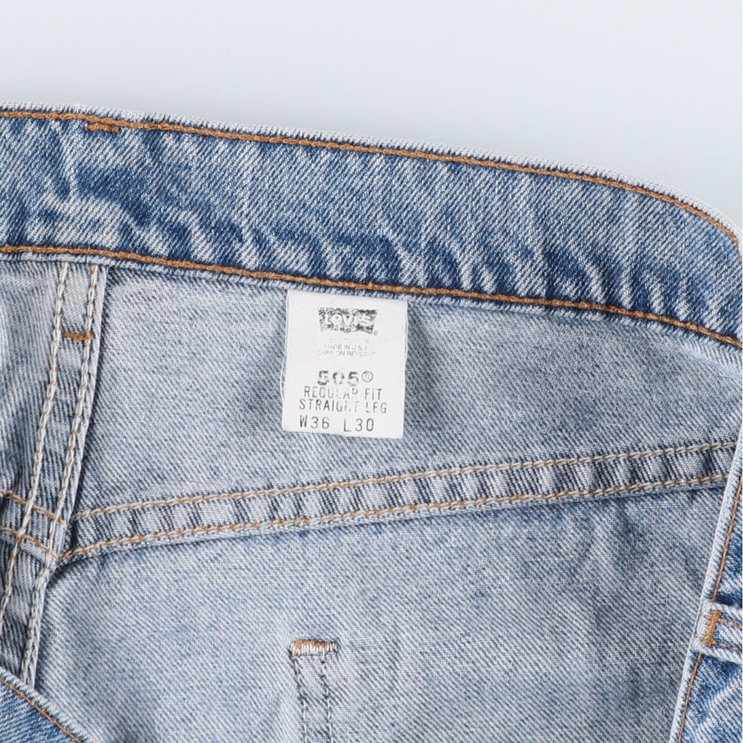 90'S Levi's 40505-0214 Regular Fit Straight Leg Orange Tab Tapered Denim Pants, Made in USA, Men's W35 equivalent. cotton Blue type light blue Vintage Second Hand