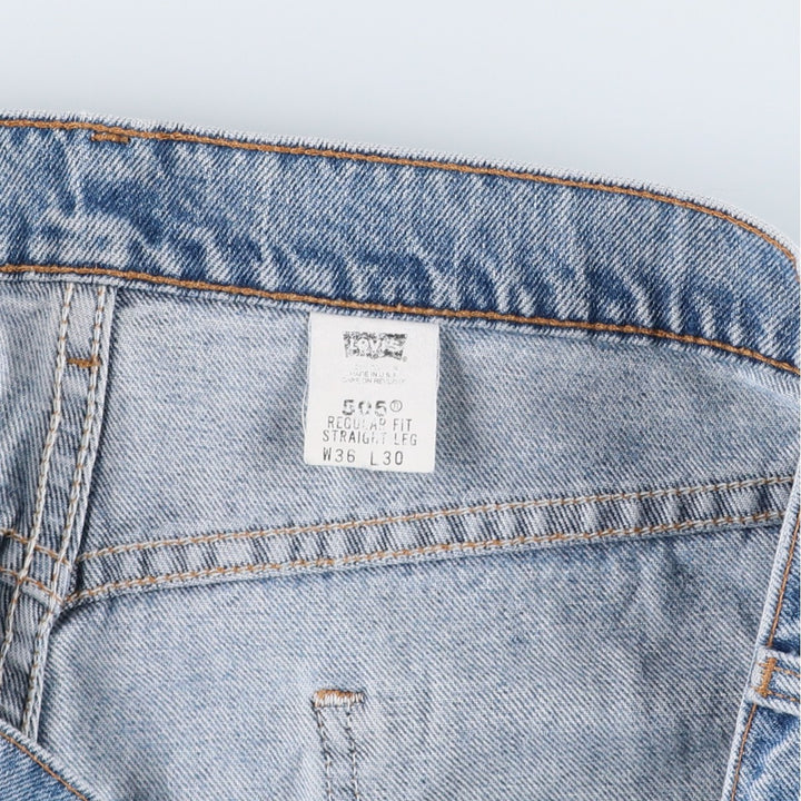 90'S Levi's 40505-0214 Regular Fit Straight Leg Orange Tab Tapered Denim Pants, Made in USA, Men's W35 equivalent. cotton Blue type light blue Vintage Second Hand