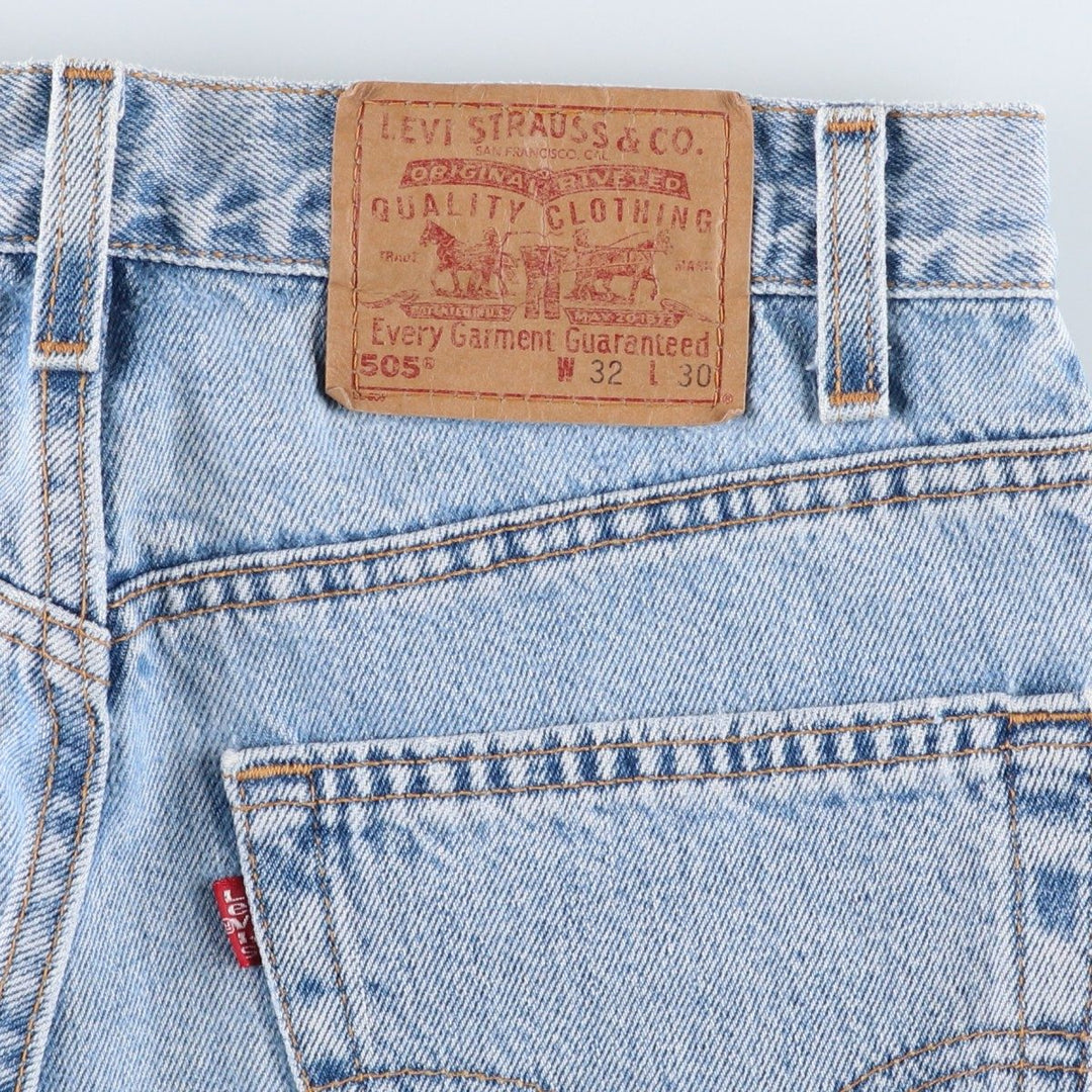 90'S Levi's 00505-4834 Regular Fit Straight Leg Tapered Denim Pants, Made in USA, Men's W30, Vintage cotton blue type Vintage Second Hand