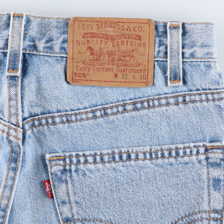 90'S Levi's 00505-4834 Regular Fit Straight Leg Tapered Denim Pants, Made in USA, Men's W30, Vintage cotton blue type Vintage Second Hand
