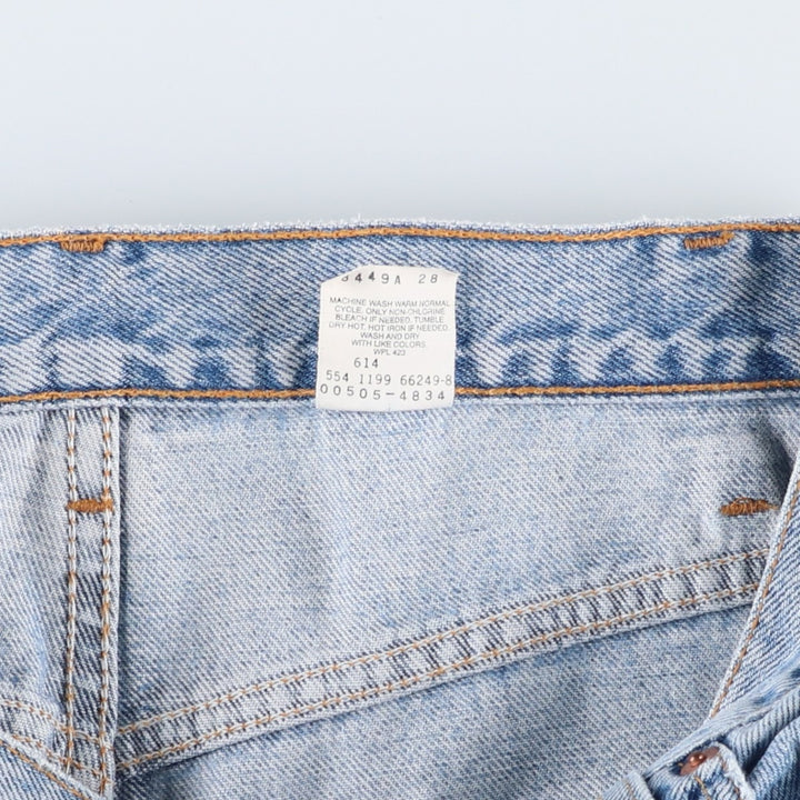 90'S Levi's 00505-4834 Regular Fit Straight Leg Tapered Denim Pants, Made in USA, Men's W30, Vintage cotton blue type Vintage Second Hand
