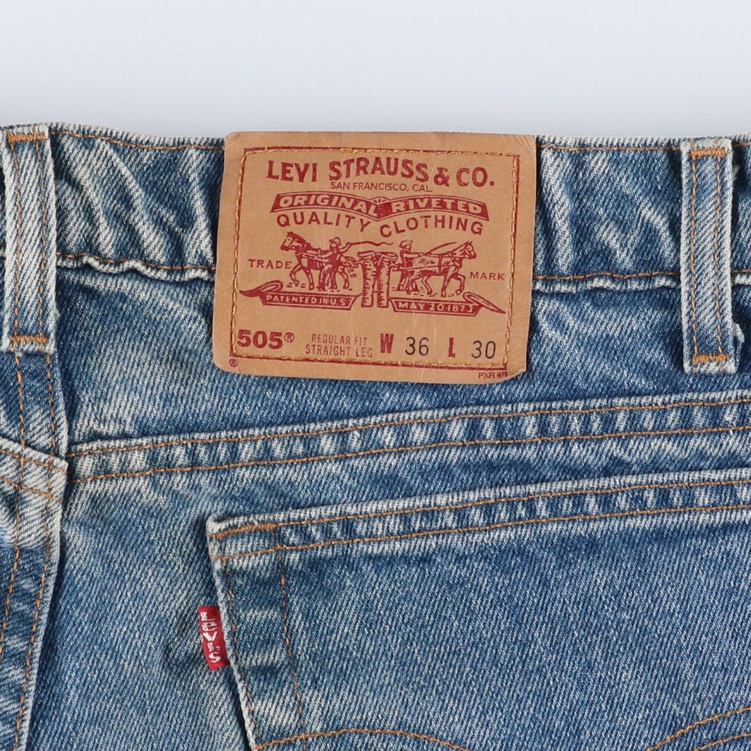 90'S Levi's 505-4891 Regular Fit Straight Leg Tapered Denim Pants, Made in USA, Men's, Size 35 (Vintage) cotton blue type Vintage Second Hand