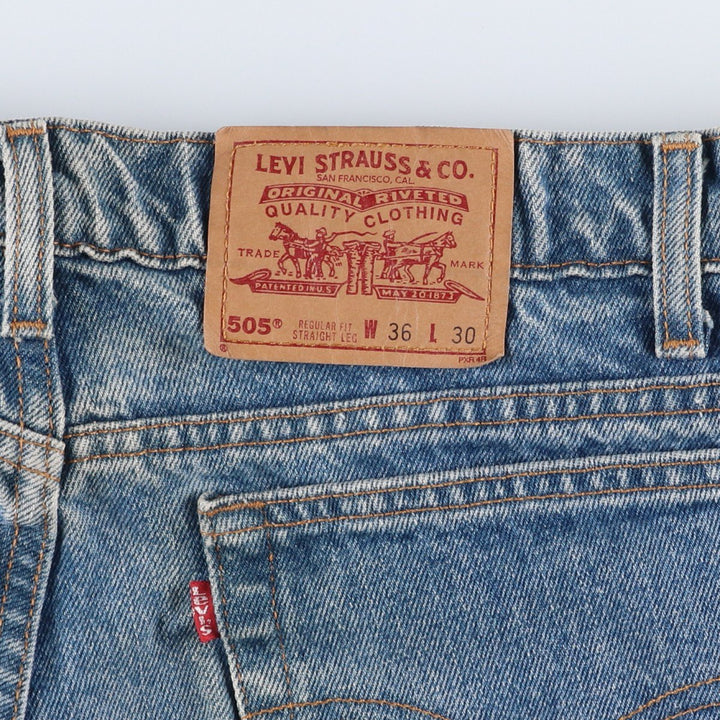 90'S Levi's 505-4891 Regular Fit Straight Leg Tapered Denim Pants, Made in USA, Men's, Size 35 (Vintage) cotton blue type Vintage Second Hand