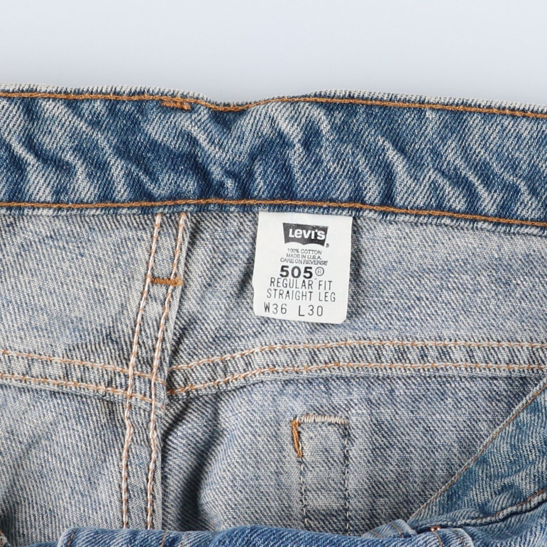 90'S Levi's 505-4891 Regular Fit Straight Leg Tapered Denim Pants, Made in USA, Men's, Size 35 (Vintage) cotton blue type Vintage Second Hand