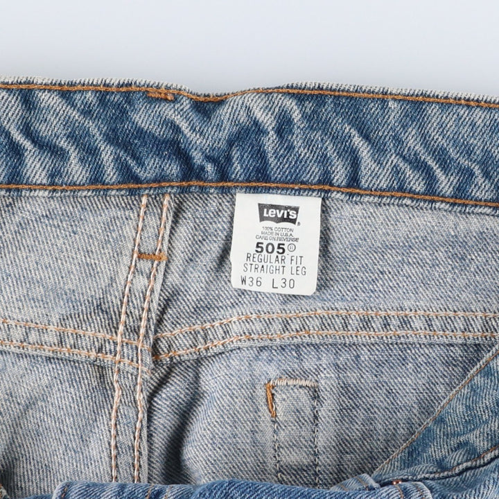 90'S Levi's 505-4891 Regular Fit Straight Leg Tapered Denim Pants, Made in USA, Men's, Size 35 (Vintage) cotton blue type Vintage Second Hand