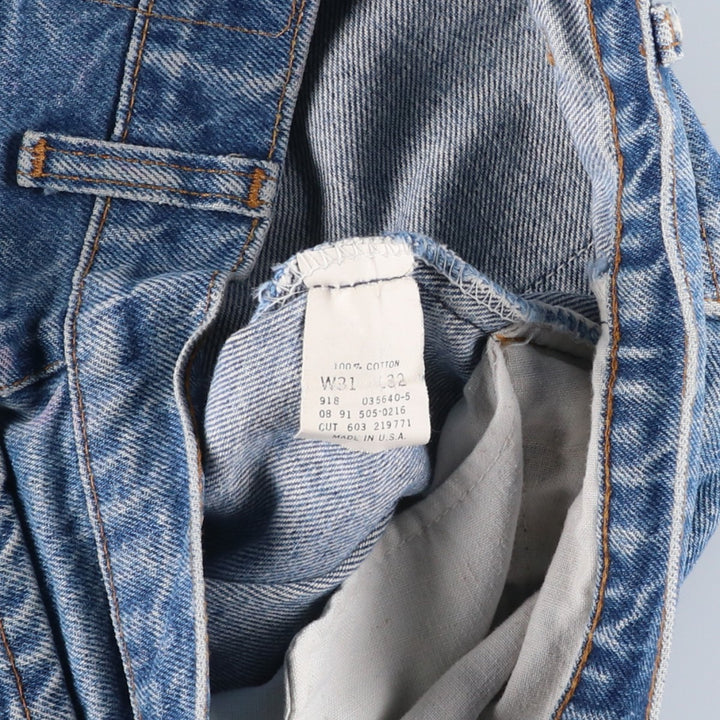 1990'S Levi's 505-0216 Regular Fit Straight Leg Tapered Denim Pants, Made in USA, Men's Size W30 (approx.), Vintage cotton blue type Vintage Second Hand