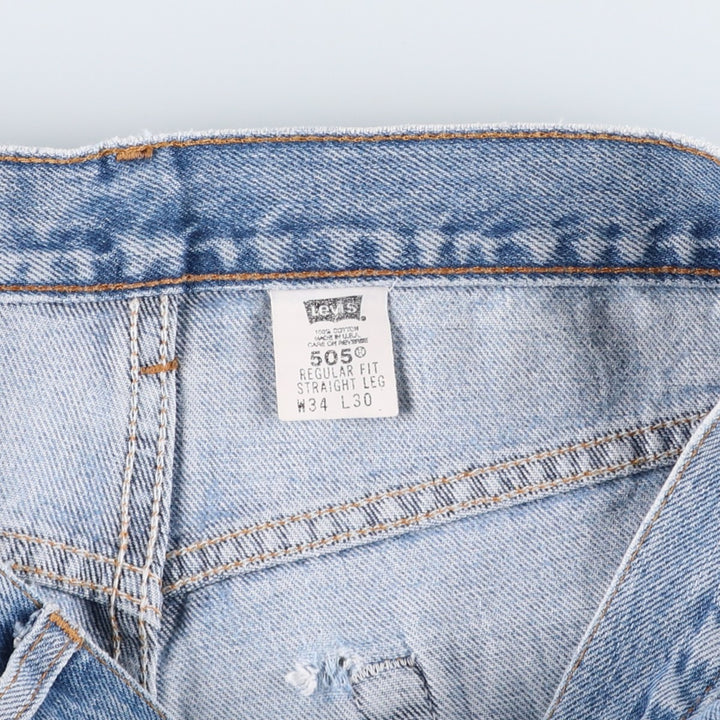 2000'S Levi's 505-4891 Regular Fit Straight Leg Tapered Denim Pants, Made in USA, Men's Size W33 cotton blue type Vintage Second Hand