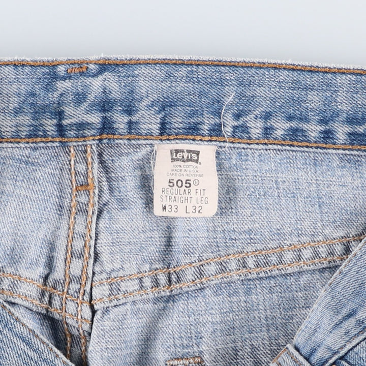 2000'S Levi's 505-0574 Regular Fit Straight Leg Tapered Denim Pants, Made in USA, Men's Size W32 (approx.) cotton blue type Vintage Second Hand
