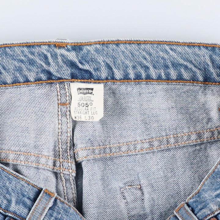 90'S Levi's 505 REGULAR FIT STRAIGHT LEG Tapered Denim Pants Made in USA Men's W35 Vintage cotton blue type Vintage Second Hand