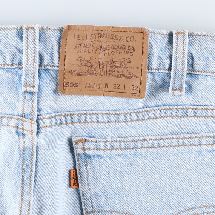 90'S Levi's 505 REGULAR FIT STRAIGHT LEG tapered denim pants for men, W31 equivalent, vintage unclear blue type Vintage Second Hand