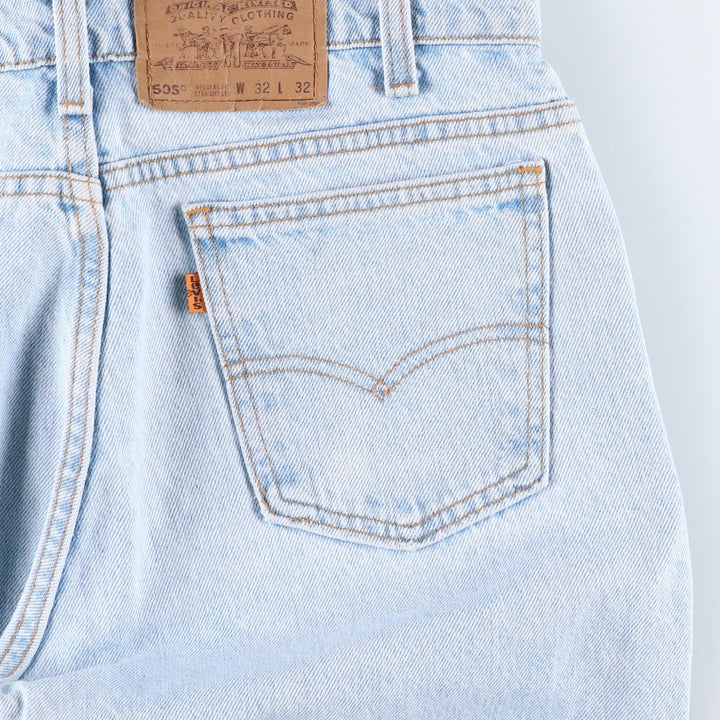 90'S Levi's 505 REGULAR FIT STRAIGHT LEG tapered denim pants for men, W31 equivalent, vintage unclear blue type Vintage Second Hand