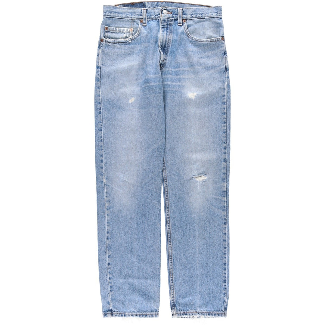 00'S Levi's 505 REGULAR FIT STRAIGHT LEG tapered denim pants made in USA men's w33 equivalent cotton Blue type light blue Vintage Second Hand